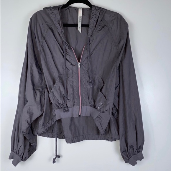 Free People Movement On The Rise Windbreaker Jacket Twilight Grey - Picture 7 of 9